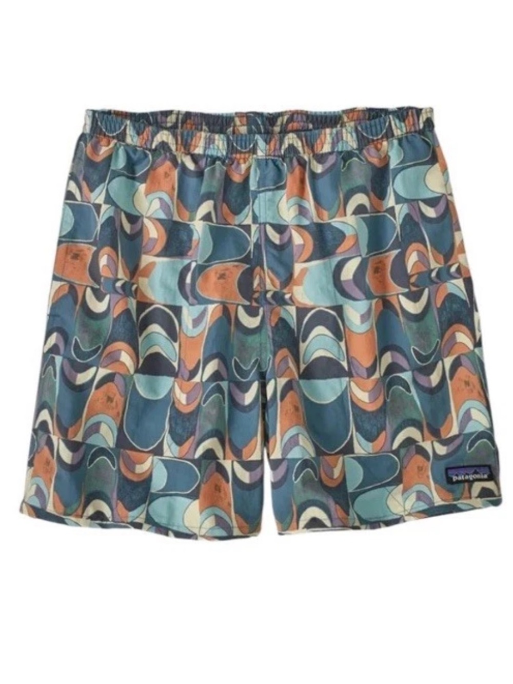 NWT Patagonia Baggies Shorts Men's Small S Blue Geo Print 5" Inseam Swim Lined